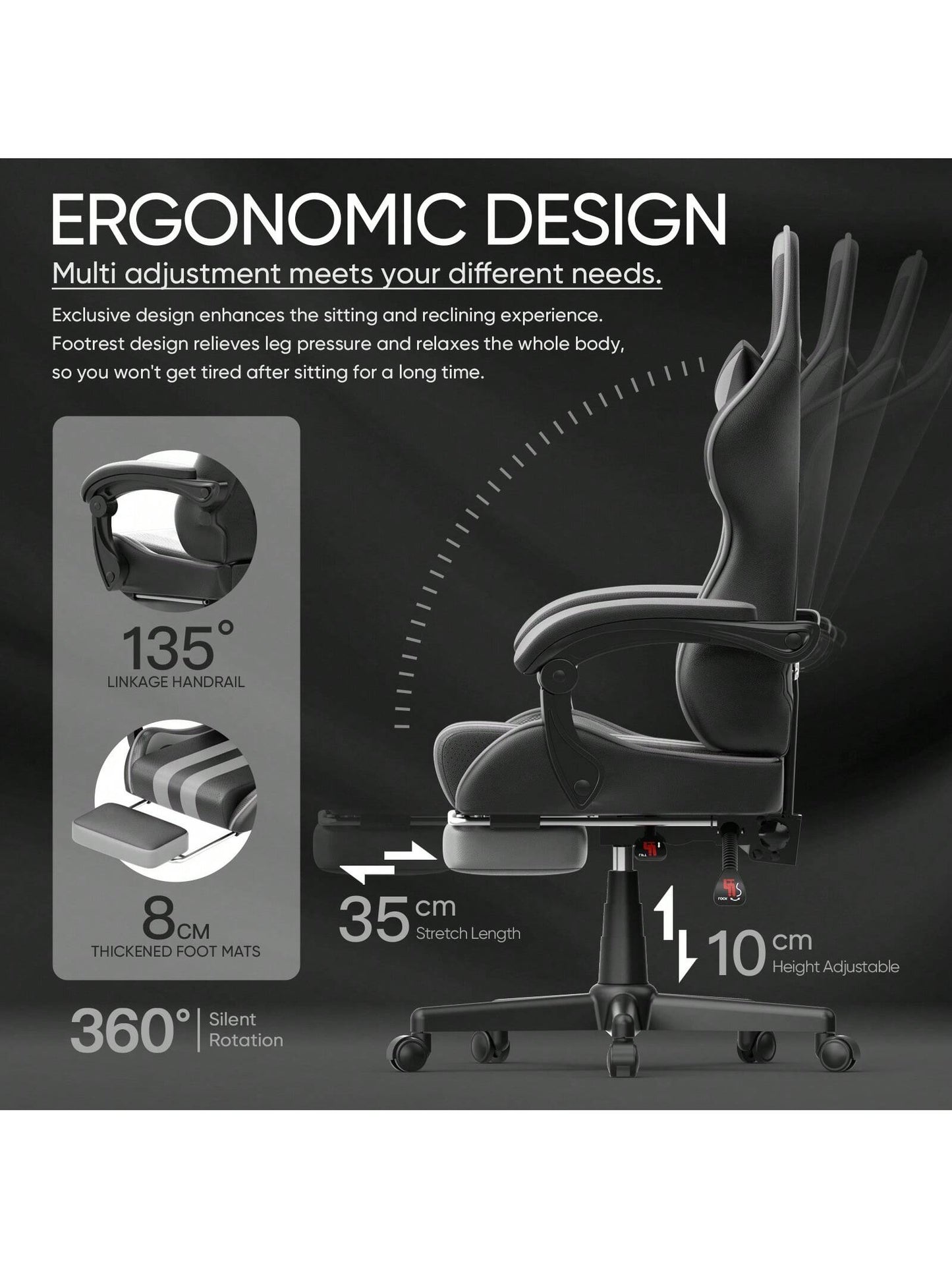 Gaming Chairs with Footrest,Computer Game Chair,Massage Gaming Chairs,Christmas,Xmas Gift,Pc Gaming Chairs for Adults Teens for Gaming Live Streaming Room