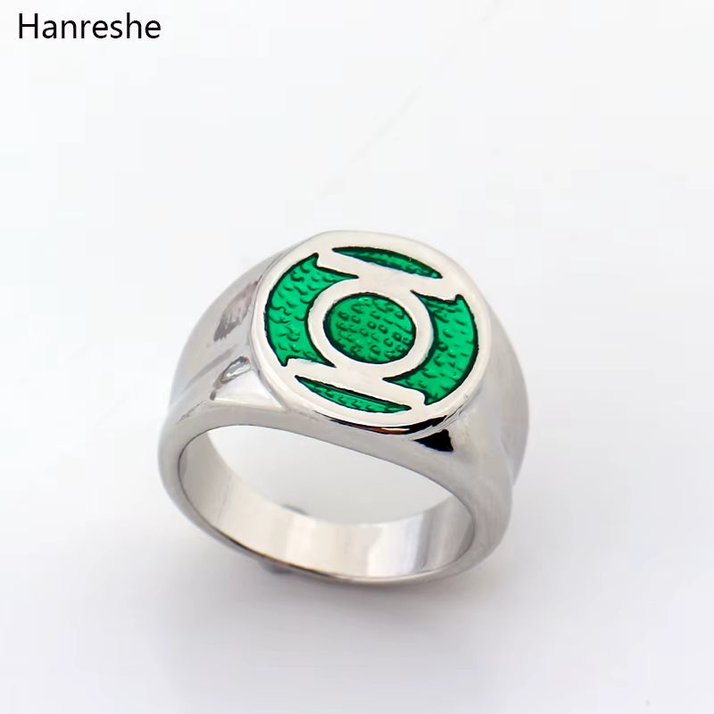 Dc Comics Super Hero Ring Green Lantern Rings for Movie Trendy Jewelry Men and Women Wholesale Enamel Power Ring Men Gift
