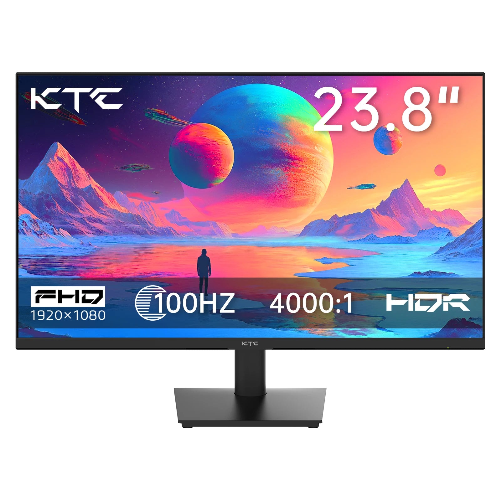 24 Inch 1080P Monitor 100Hz, Freesync Gaming Moniter, PC Monitors for Office, HDMI, VGA, Earphone Ports, HDR10, Zeroframe Design