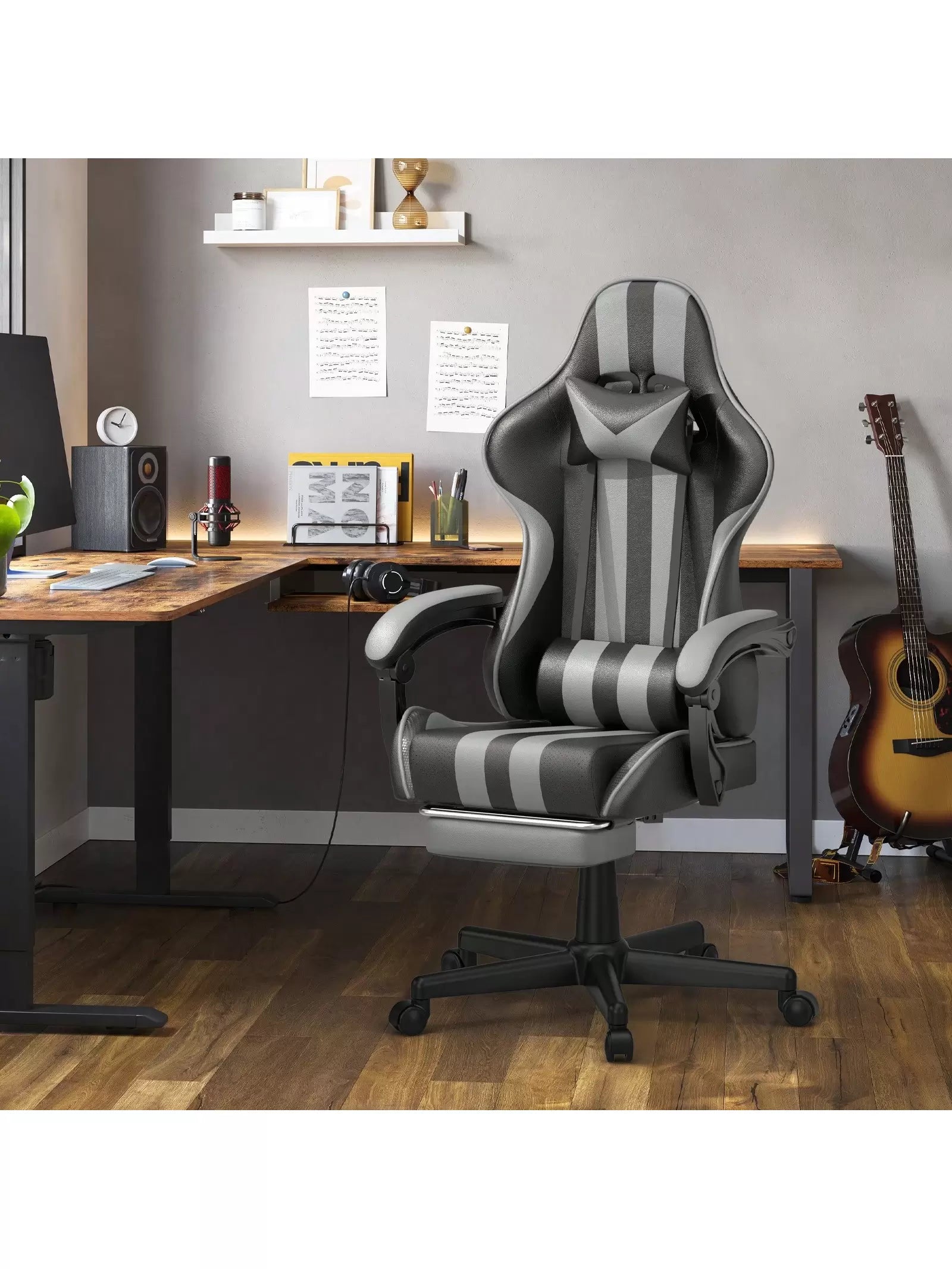Gaming Chairs with Footrest,Computer Game Chair,Massage Gaming Chairs,Christmas,Xmas Gift,Pc Gaming Chairs for Adults Teens for Gaming Live Streaming Room