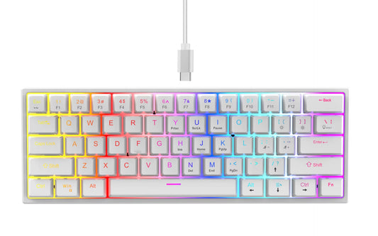 61Key Mini Mechanical Keyboard Wired Gamer Keyboard Switch Backlit Cyan Axis Keycaps Keyboard Ergonomic Keyboard for PC Laptop