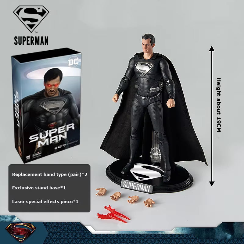 DC Superman Justice League 1/9 Scale Action Figure Black Superman Anime Characters Genuine Model Collectible Boys Gifts