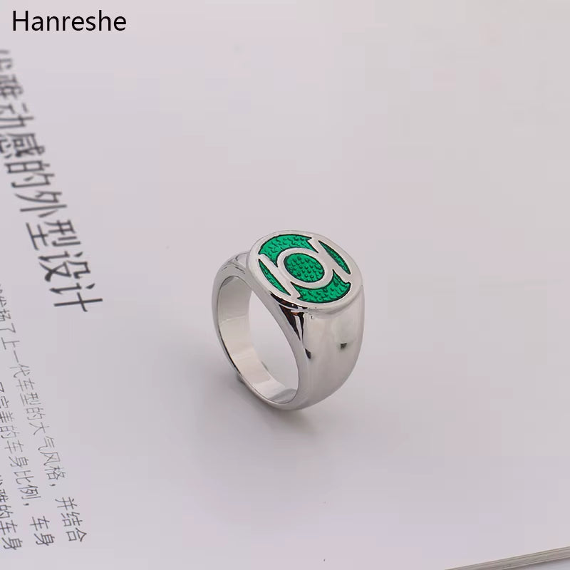 Dc Comics Super Hero Ring Green Lantern Rings for Movie Trendy Jewelry Men and Women Wholesale Enamel Power Ring Men Gift