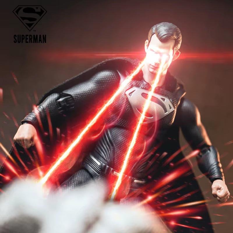 DC Superman Justice League 1/9 Scale Action Figure Black Superman Anime Characters Genuine Model Collectible Boys Gifts