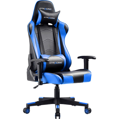 Gaming Chair, Ergonomic Recliner with Adjustable Backrest, Height, Headrest & Lumbar Support, Swivel Esports Chair (White)