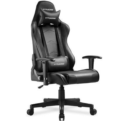 Gaming Chair, Ergonomic Recliner with Adjustable Backrest, Height, Headrest & Lumbar Support, Swivel Esports Chair (White)
